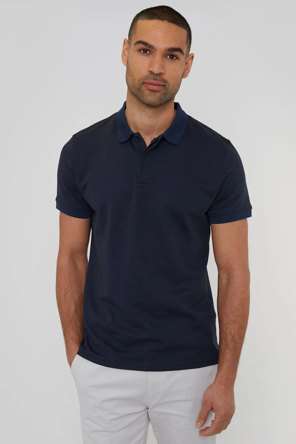 'Donora' Textured Cotton Rich Polo Shirt