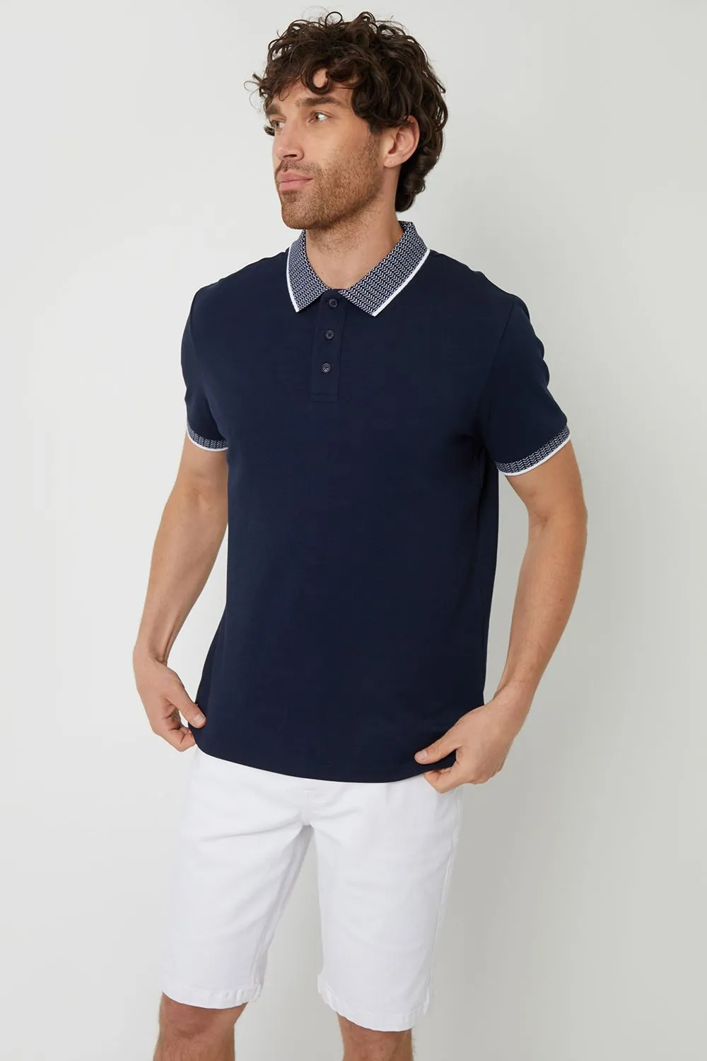 'Ryker' Cotton Contrast Collar Polo Shirt