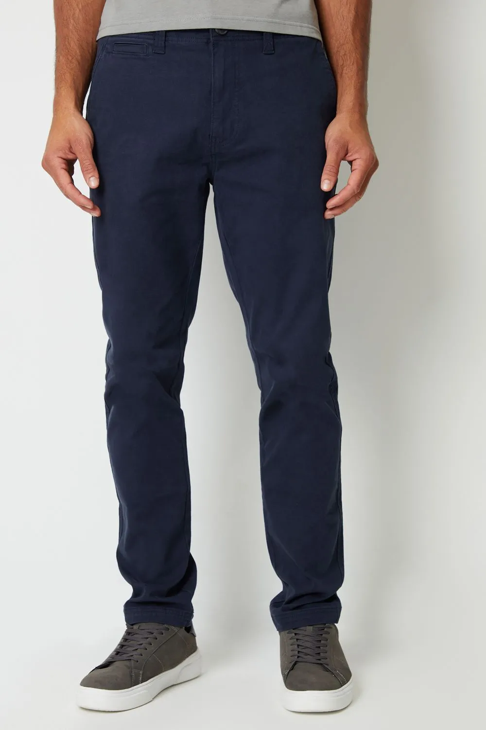'Salerno' Slim Fit Canvas Trousers With Stretch