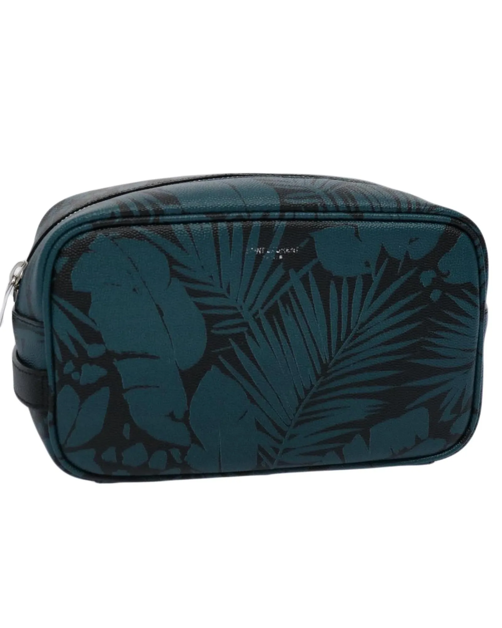 Preloved Palm Leaf Travel Pouch Women - Blue Wallets