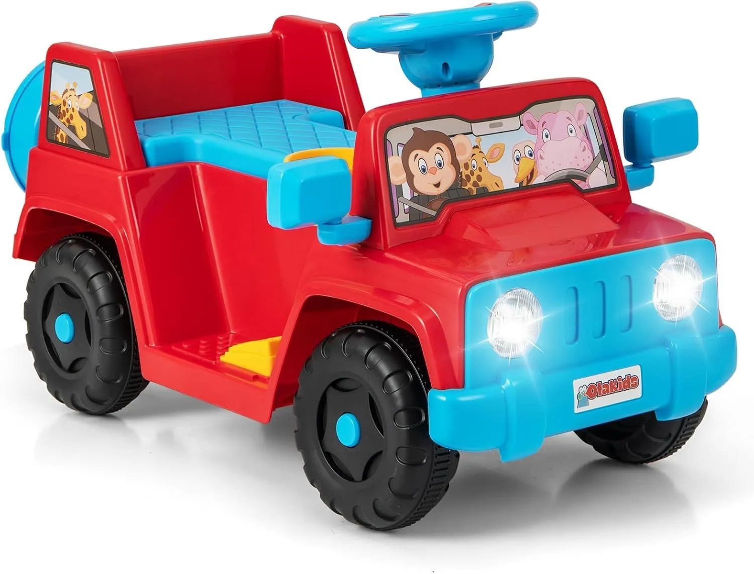 6V Ride on Car Riding Toy Jeep With Sound Lights & Storage Case