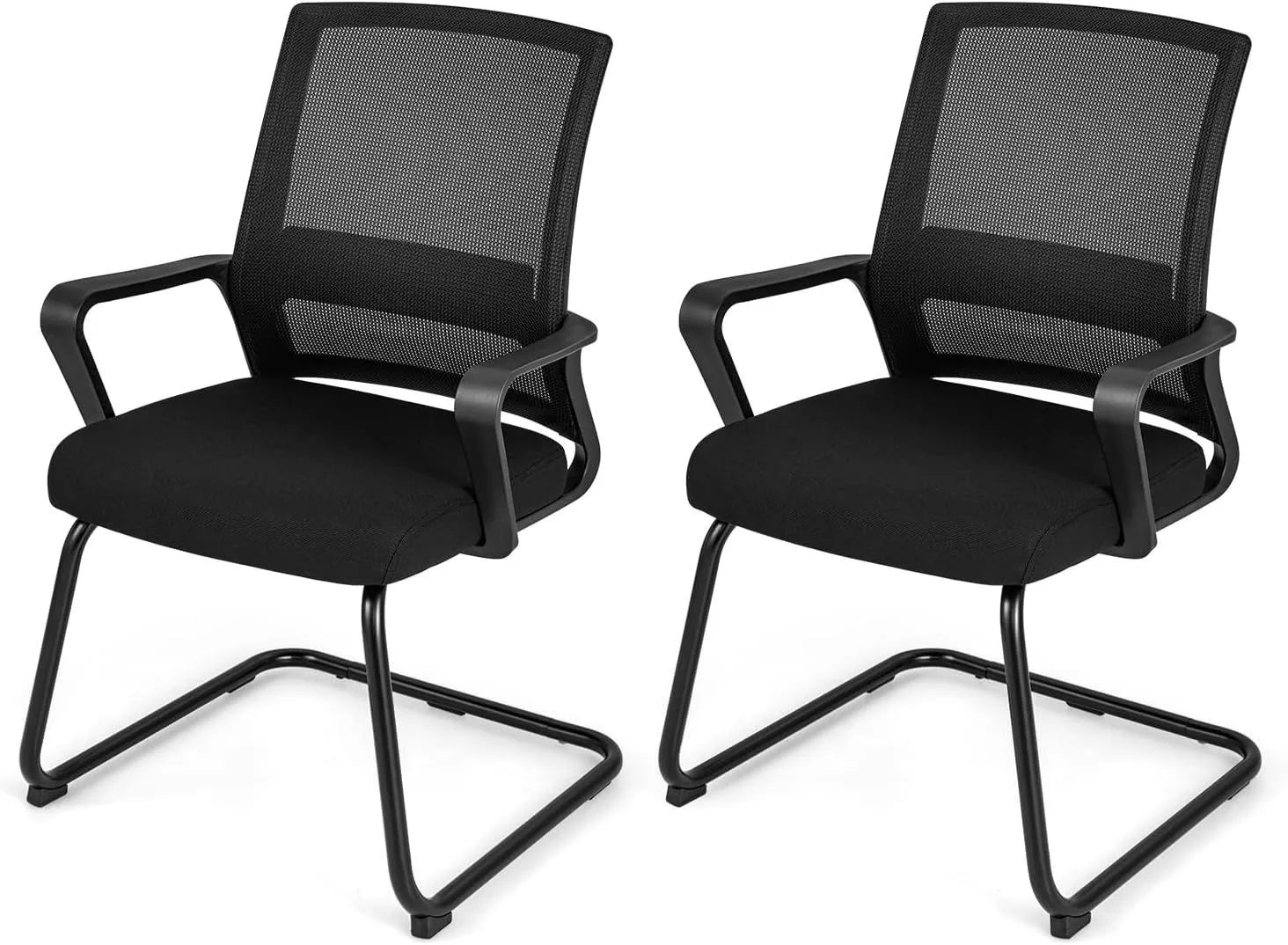 Mesh Back Office Chair With Lumbar Support & Metal Base for Conference