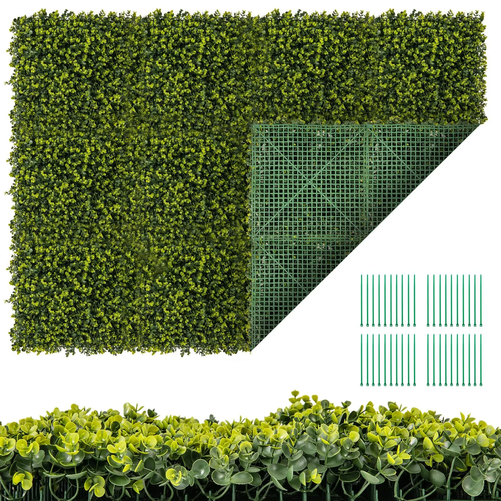 12 PCS Artificial Hedge Boxwood Panels Grass Wall Panels 50 CM x 50 CM
