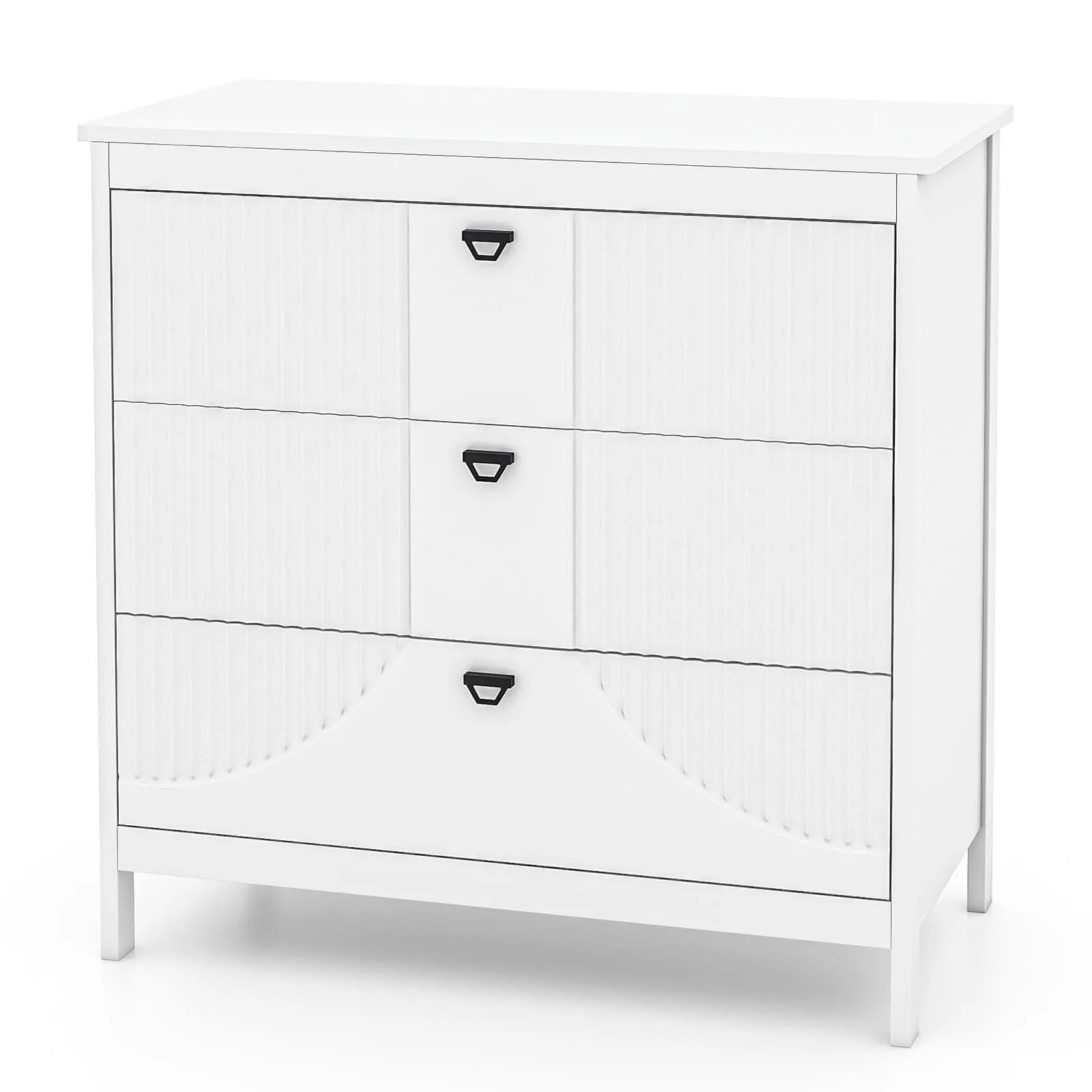 3-Drawer Dresser Modern Chest of Drawers 3-tier Nightstand Cabinet