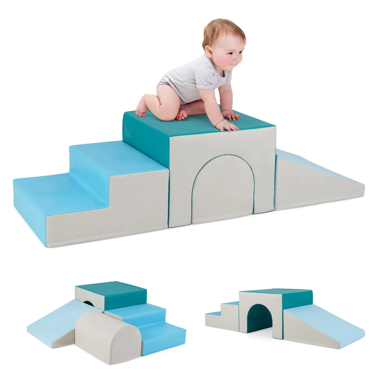 4-Piece Climb and Crawl Foam Structures Block Soft Play Set