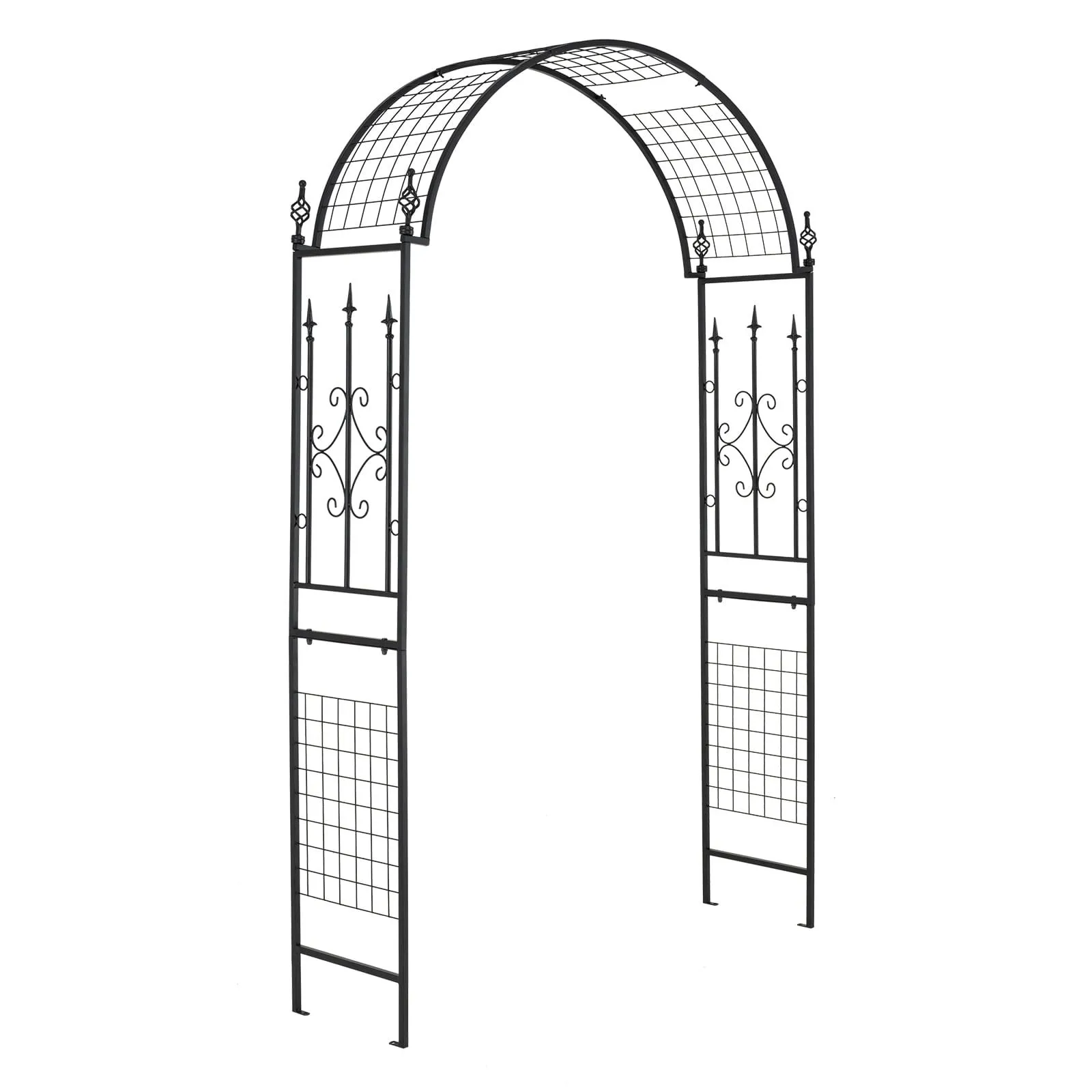 Garden Trellis Pergola Metal Arbor Archway With Ground Stakes For Plant