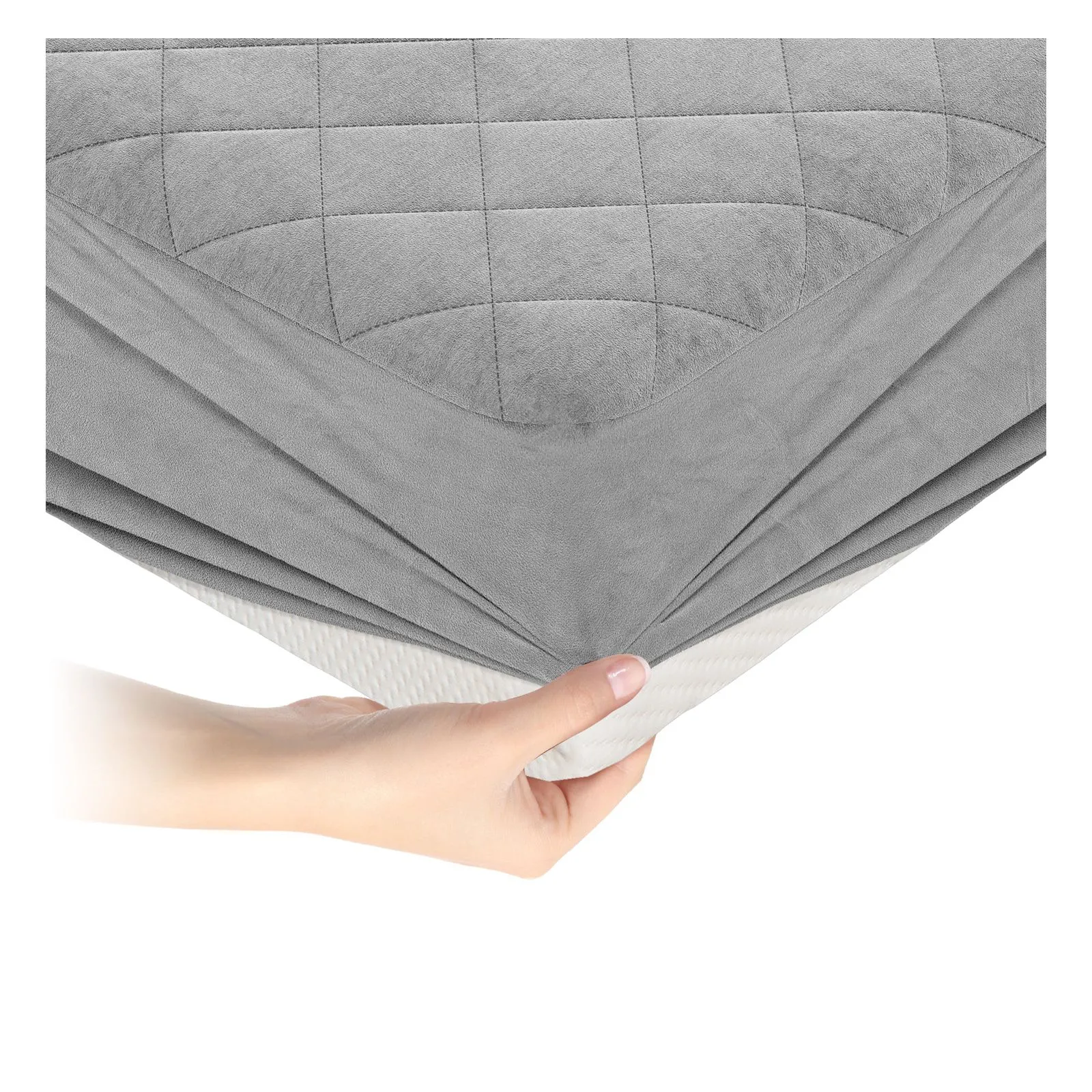 Single Size Mattress Pad Velvet Mattress Topper With Deep Pocket