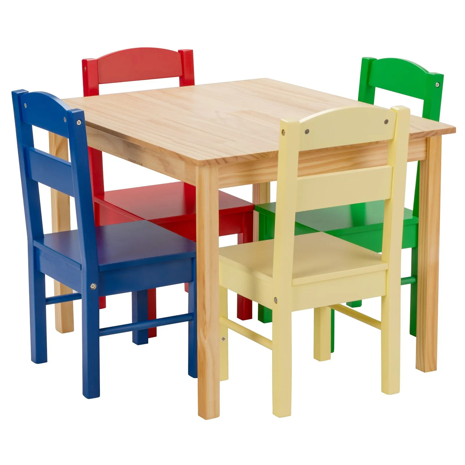 Table And 4 Chairs Set Wooden Activity Table Table And Colourful Chair