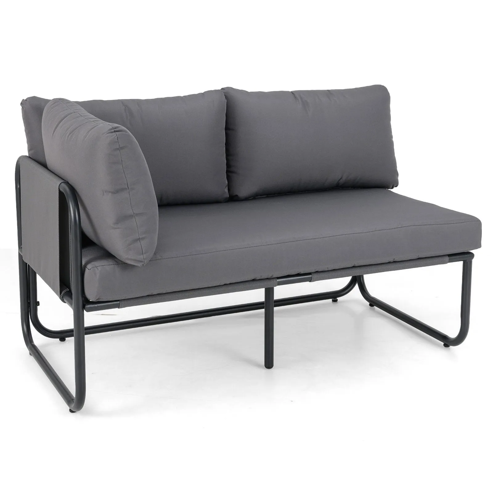 2- Seater Garden Sofa Patio Loveseat With Seat Cushion-Grey