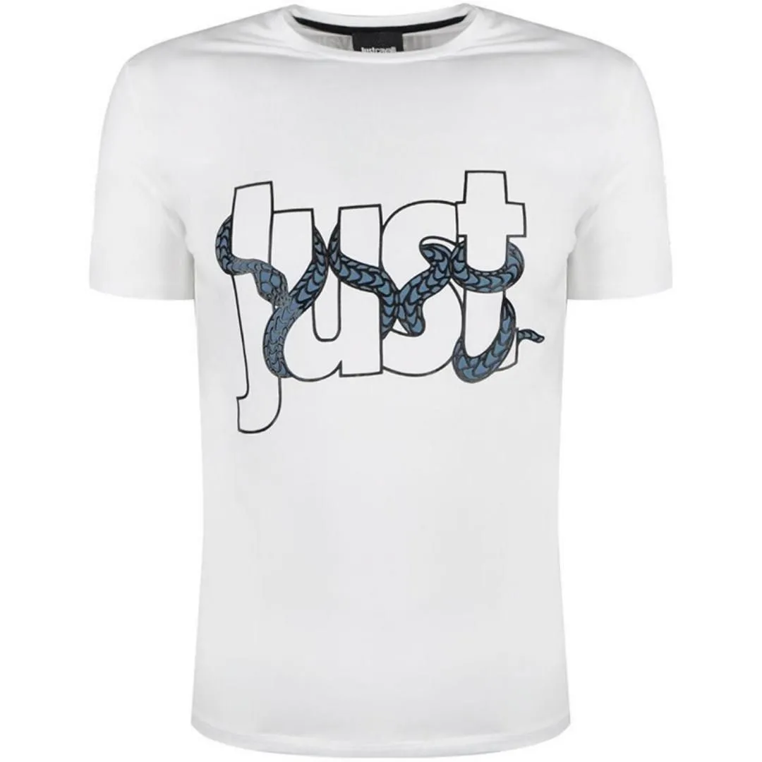 Snake Wrapped Logo White T-Shirt