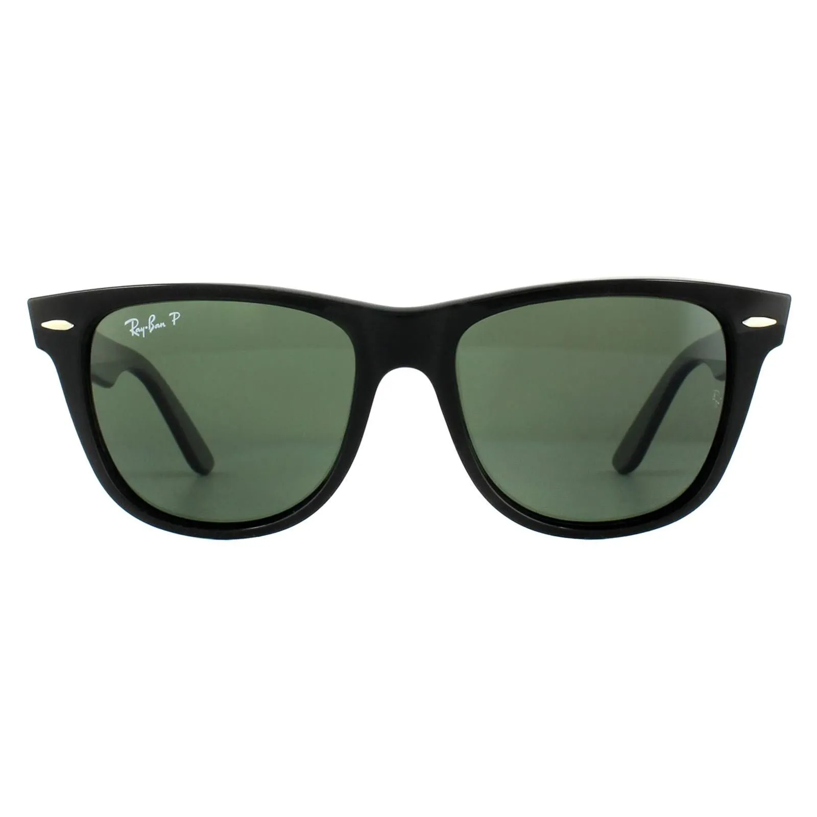 Rectangle Black Green Polarized Wayfarer 2140 Sunglasses