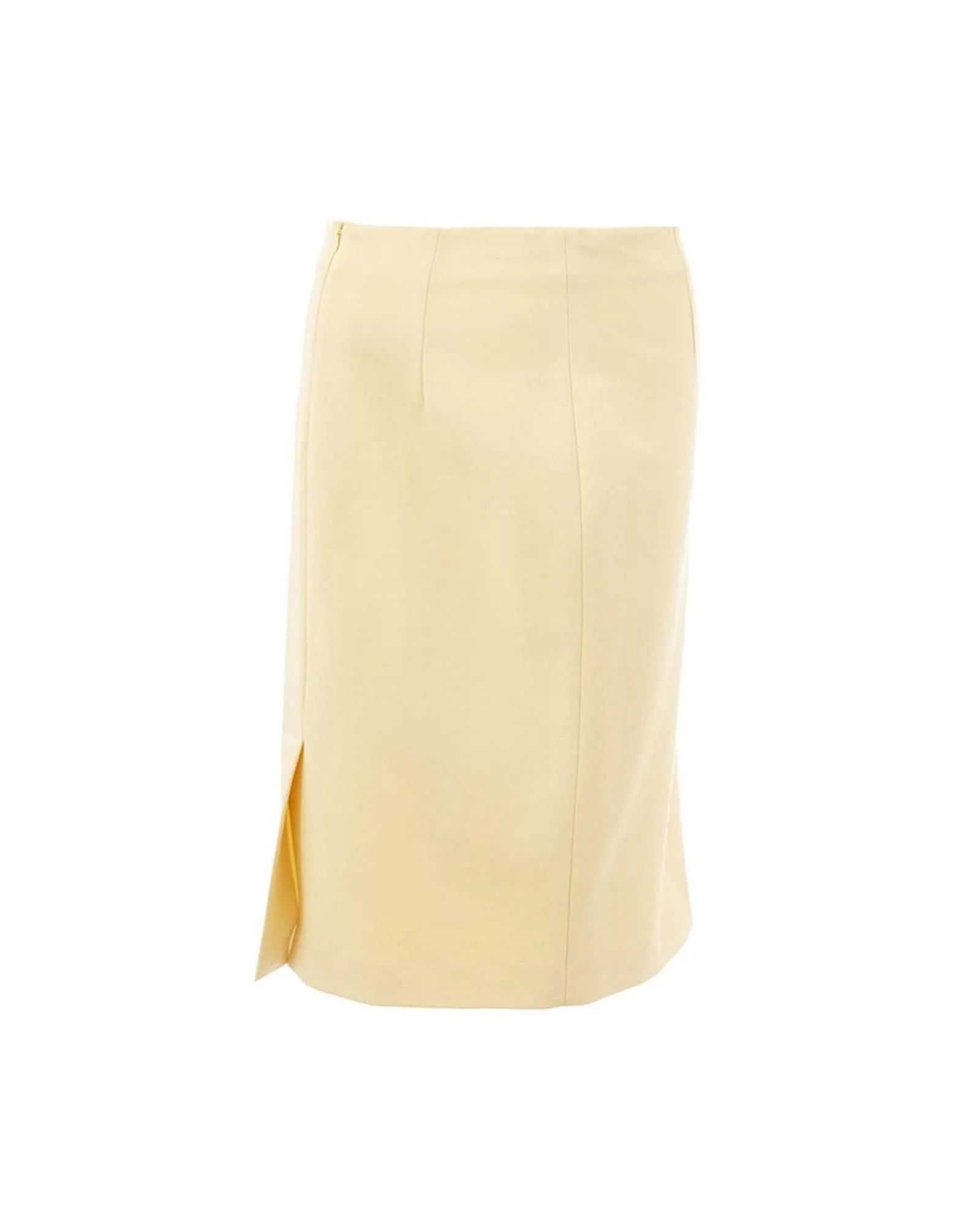 Tailored Midi Pencil Skirt SideSlit Style- Yellow