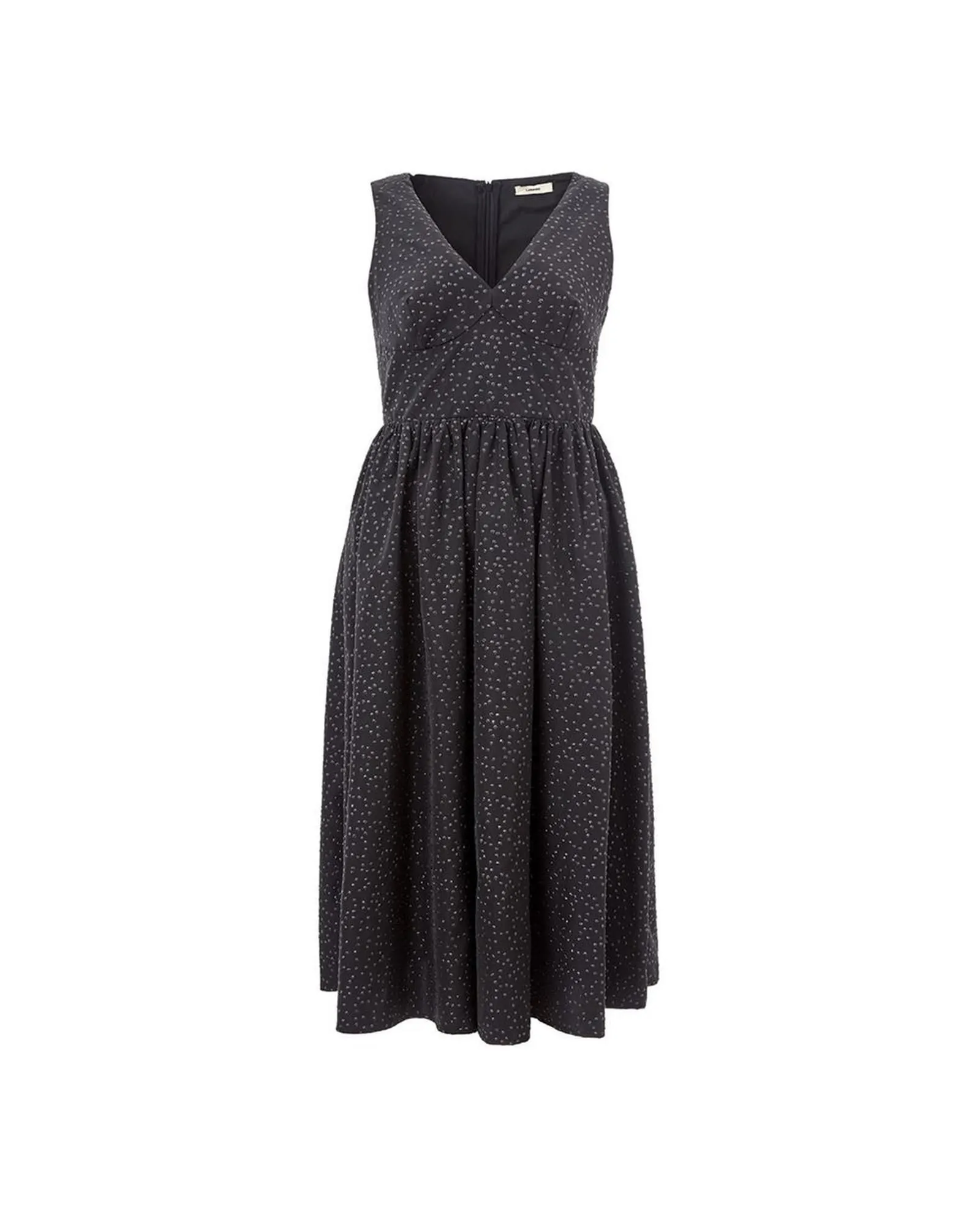 Midi Dress AllOver Dot Print- Black Dresses