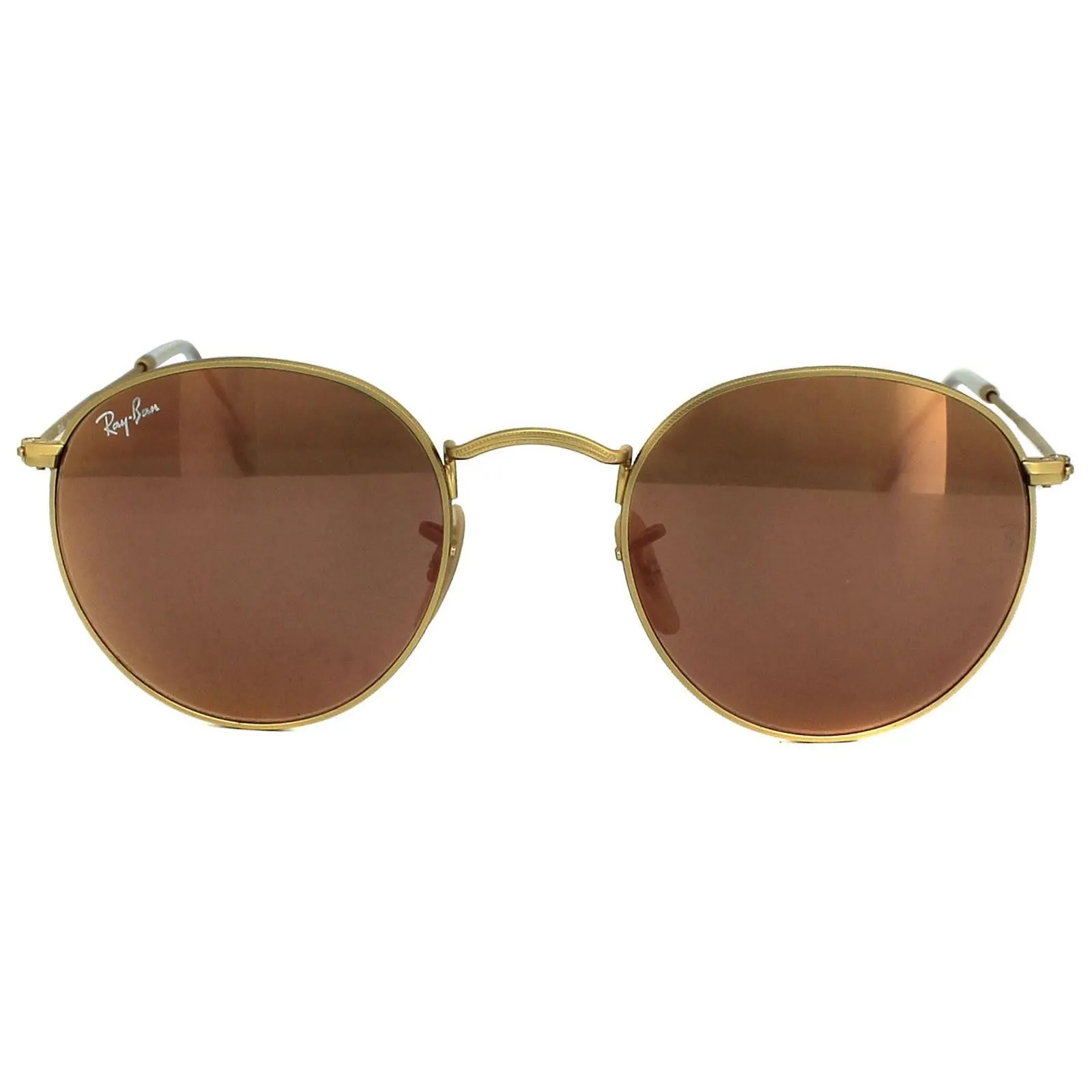 Round Gold Copper Flash Mirror Round Metal 3447 Sunglasses