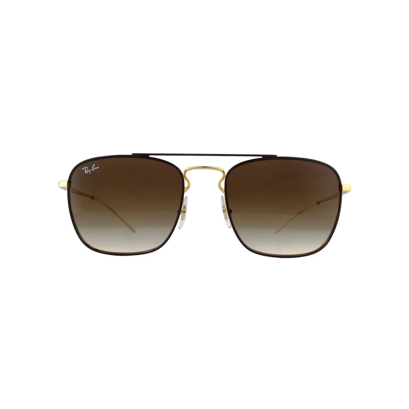 Square Gold Top On Brown Brown Gradient Dark Brown Sunglasses