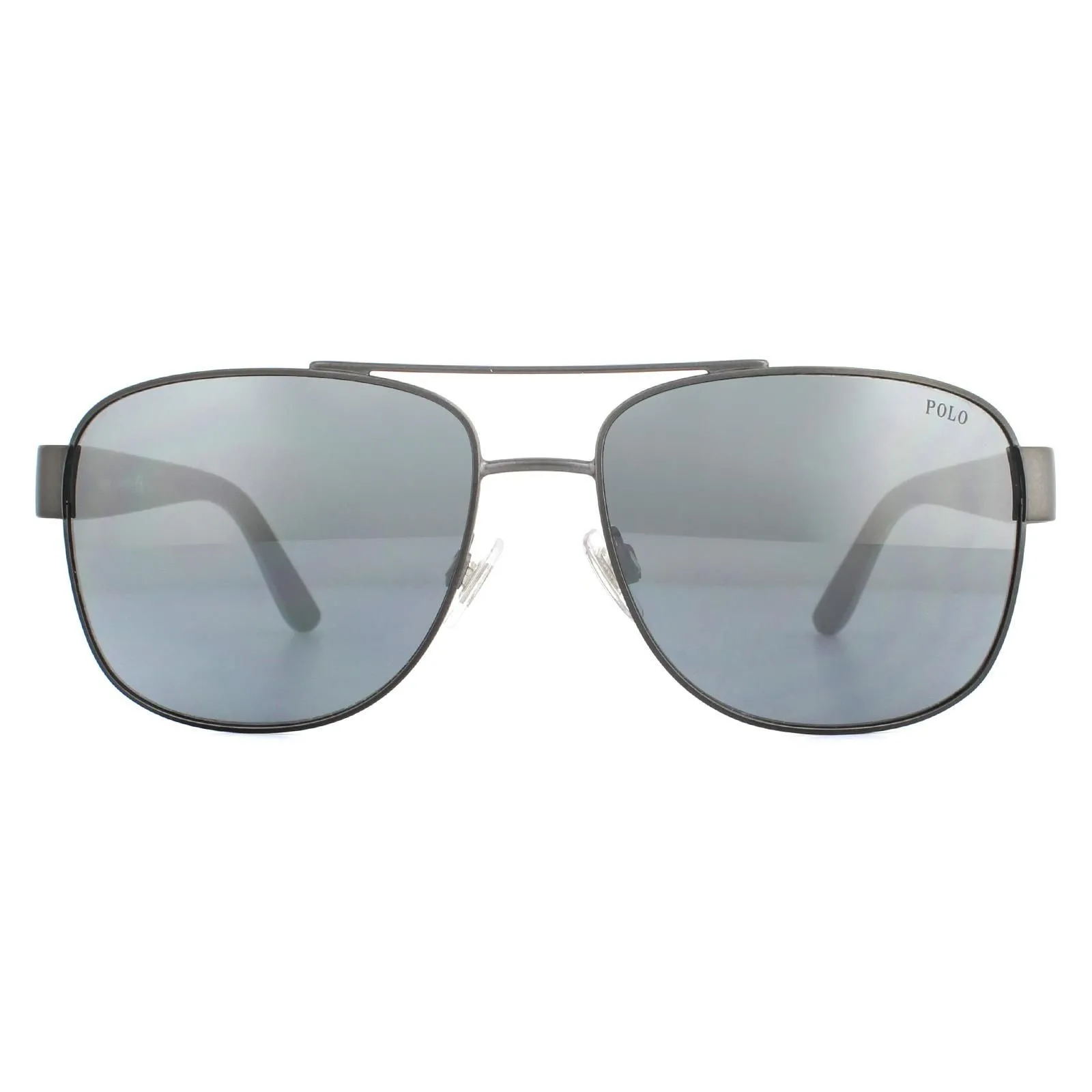 Aviator Matte Dark Gunmetal Light Grey Mirror Sunglasses
