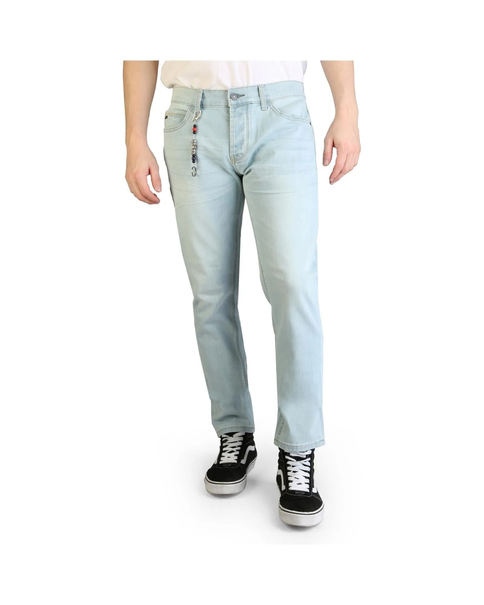 Straight Leg Light Wash Jeans- Blue