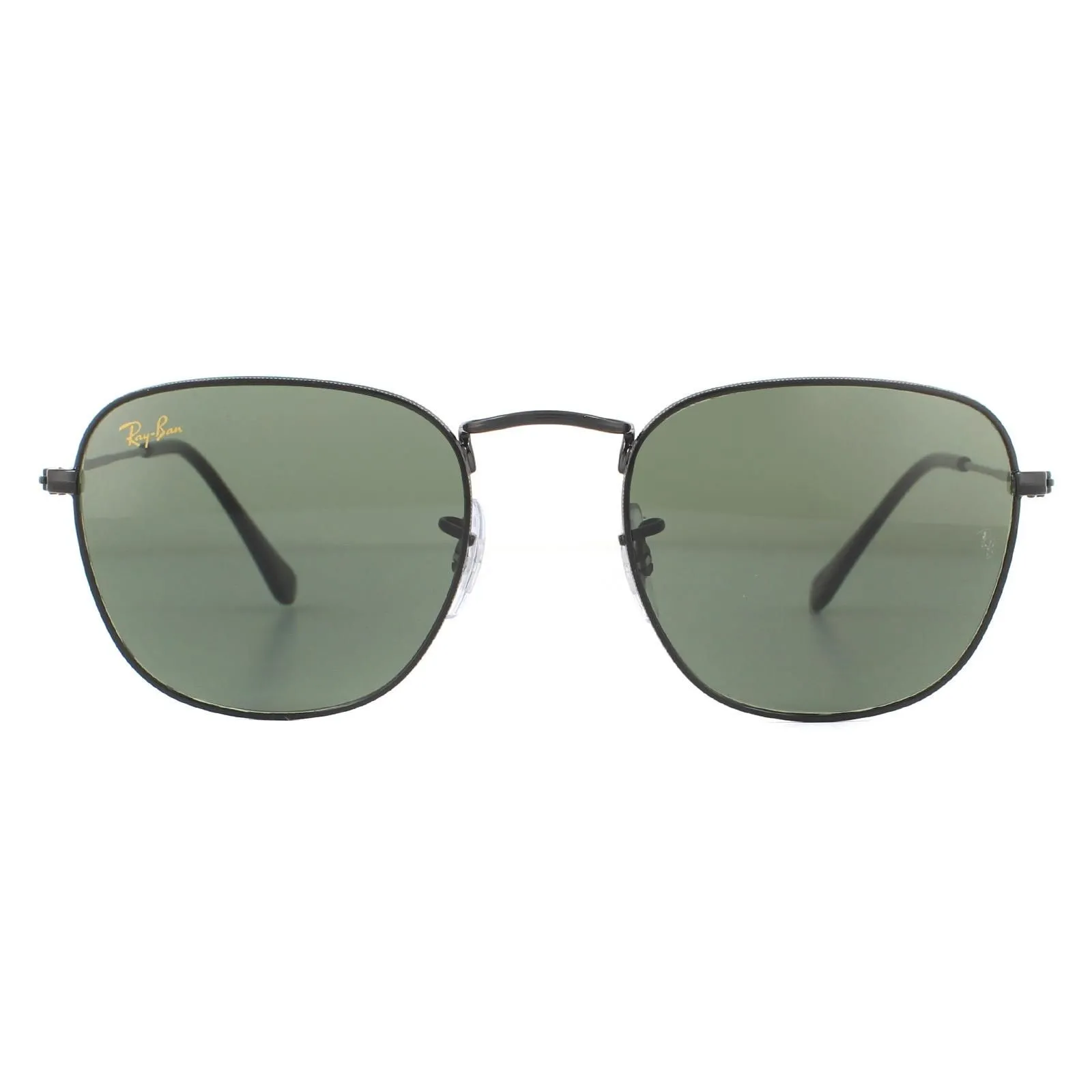 Round Polished Black Green G-15 Sunglasses