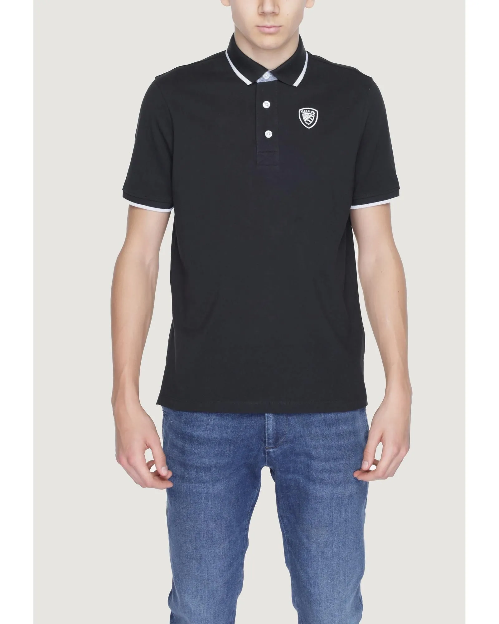 Cotton Polo Shirt with Button Fastening