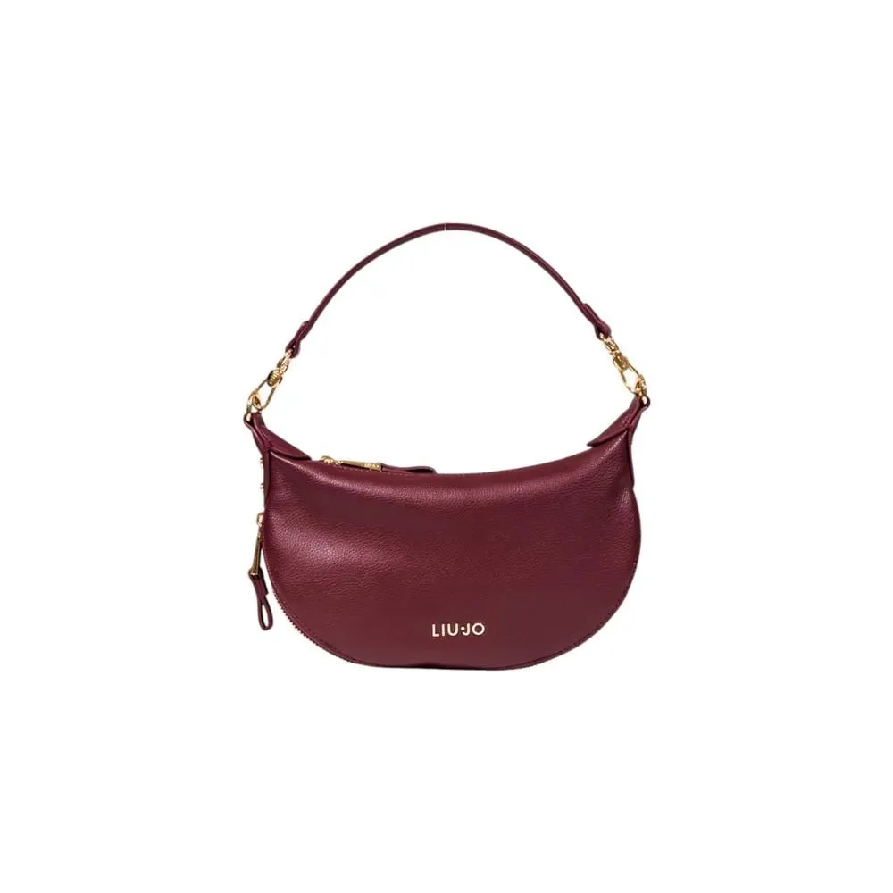 Zip Fastening Shoulder Strap Bag with Inside Pocket- Bordeaux