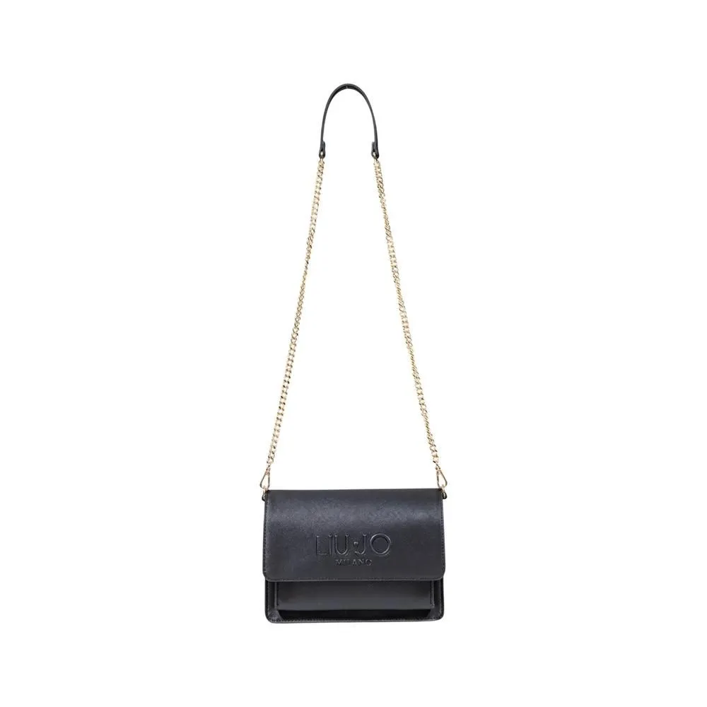 Shoulder Bag with Automatic Fastening- Black