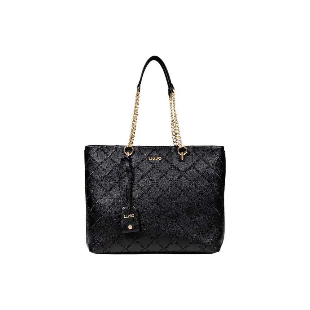 Handbag with Zip and Inside Pocket- Black Bags