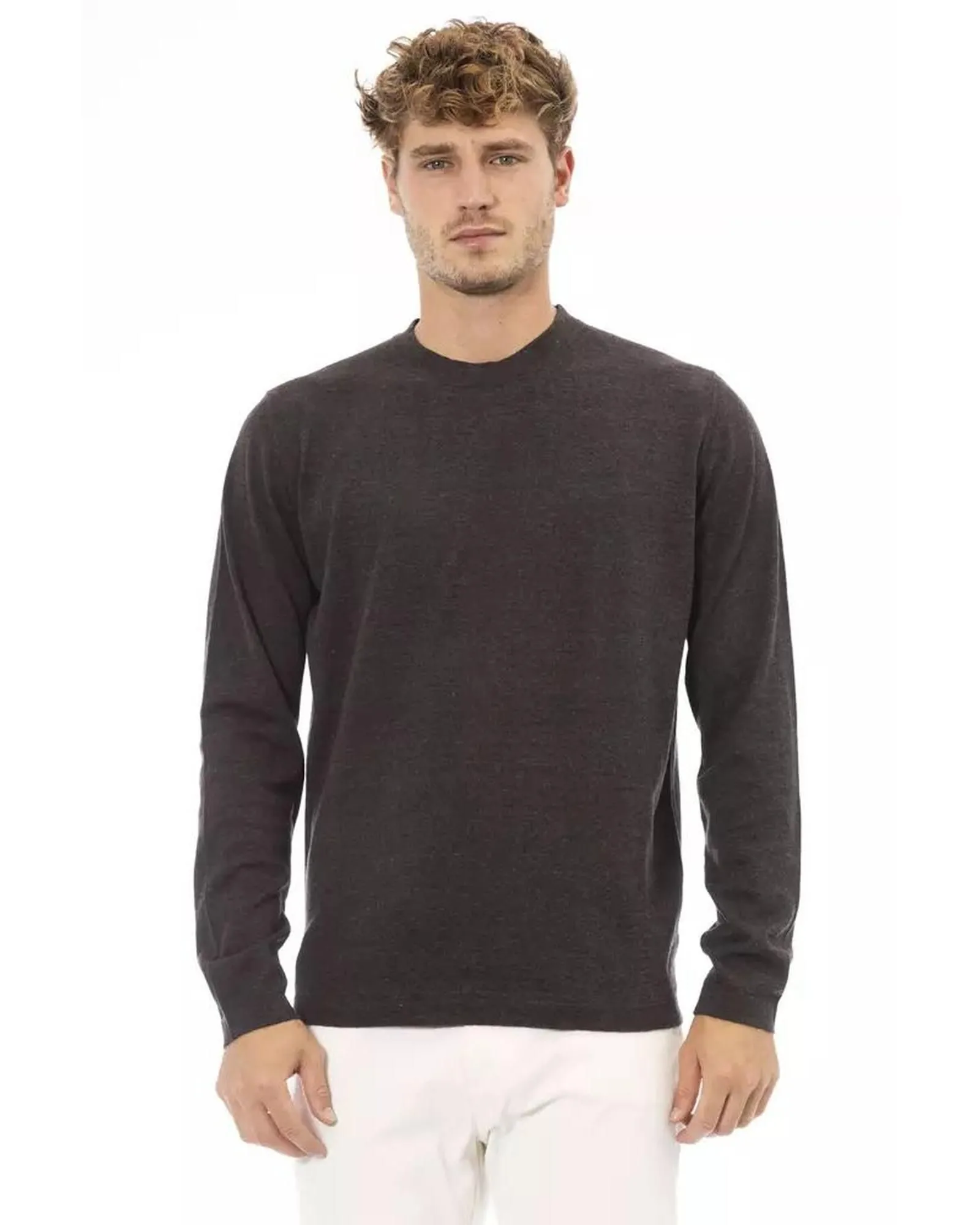 Crew Neck Sweater Long Sleeves AL23579- Brown