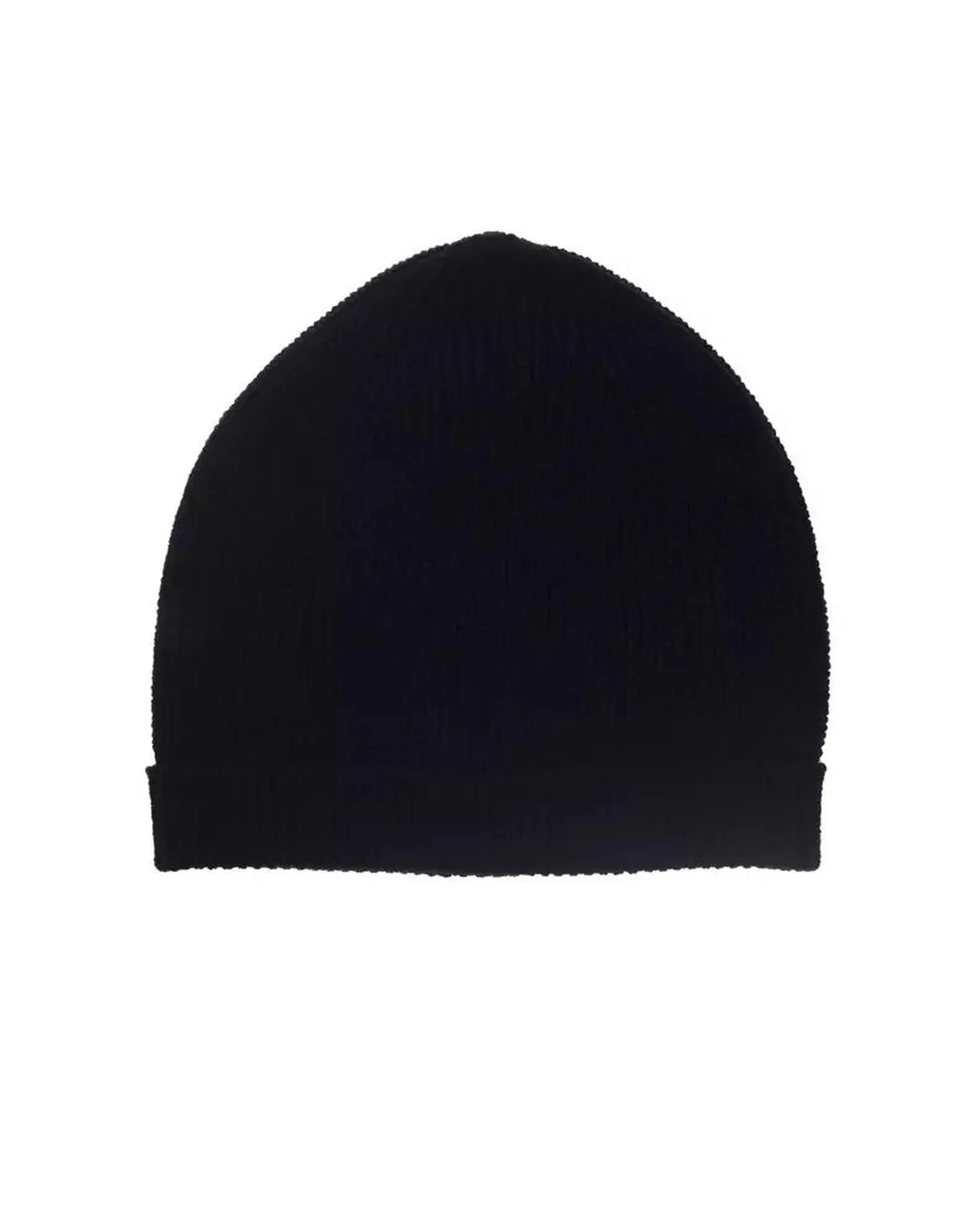 Ribbed Knit Beanie Solid Black- Blue Hats