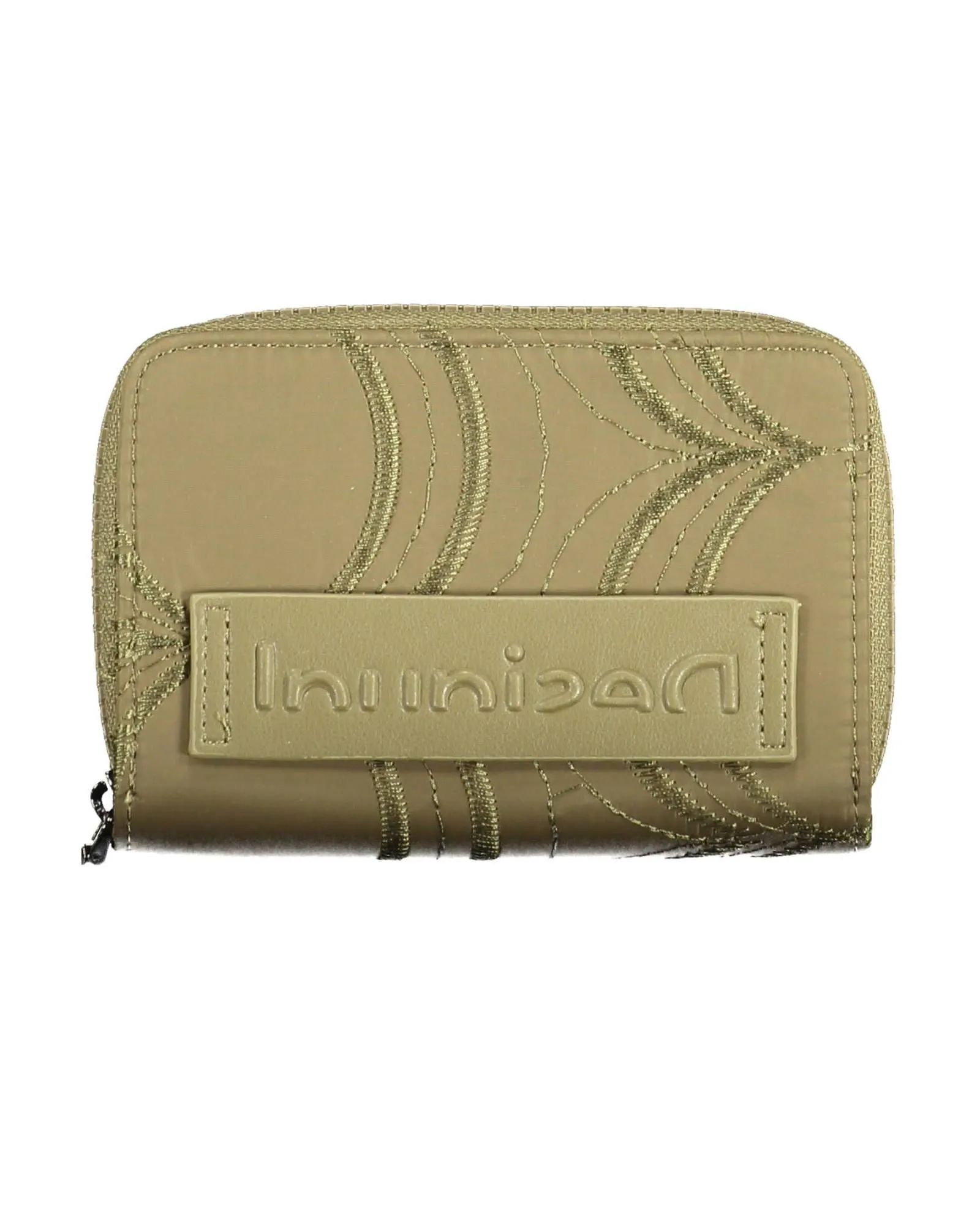 Embroidered ZipAround Wallet- Green