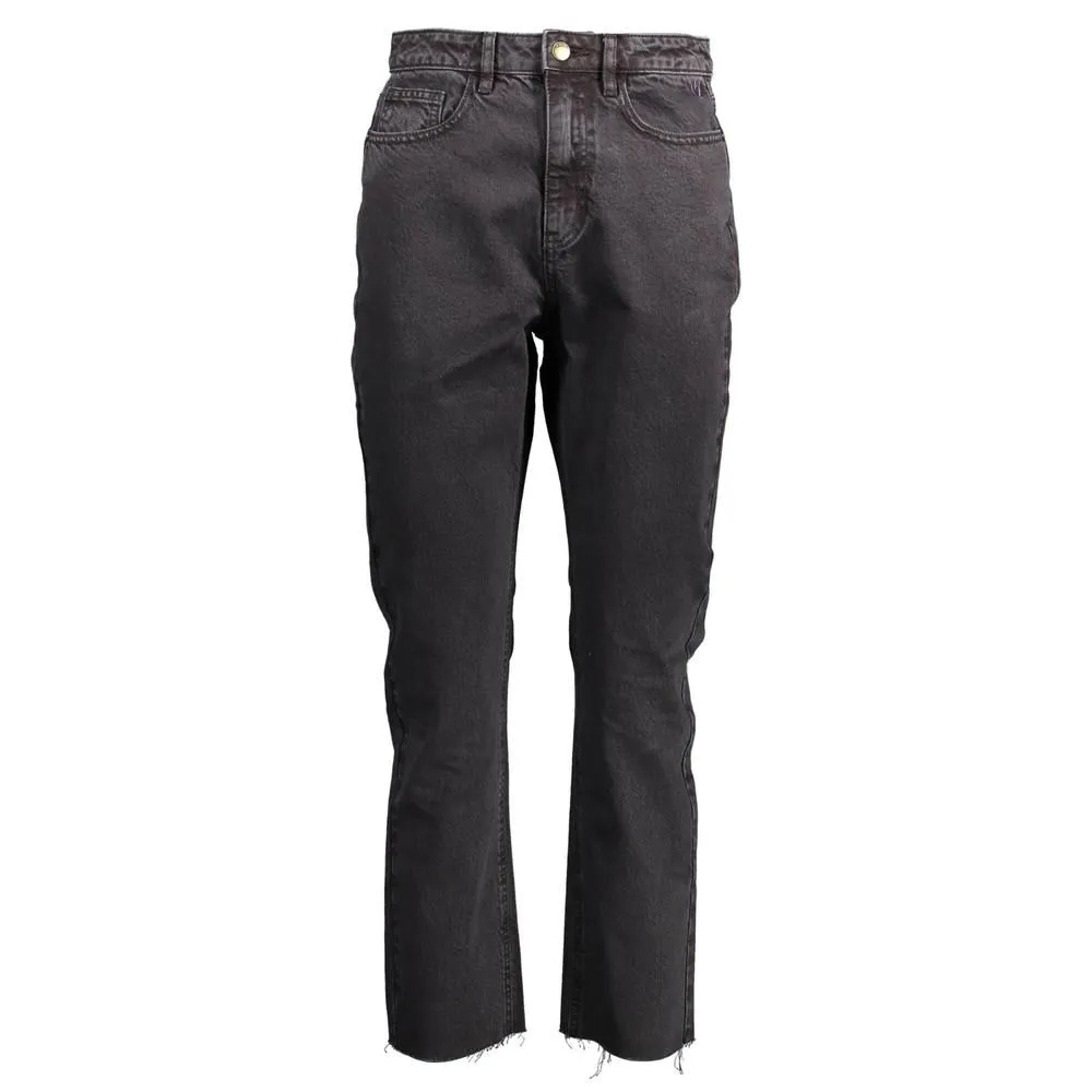 Straight Leg Raw Hem Jeans- Black Jeans