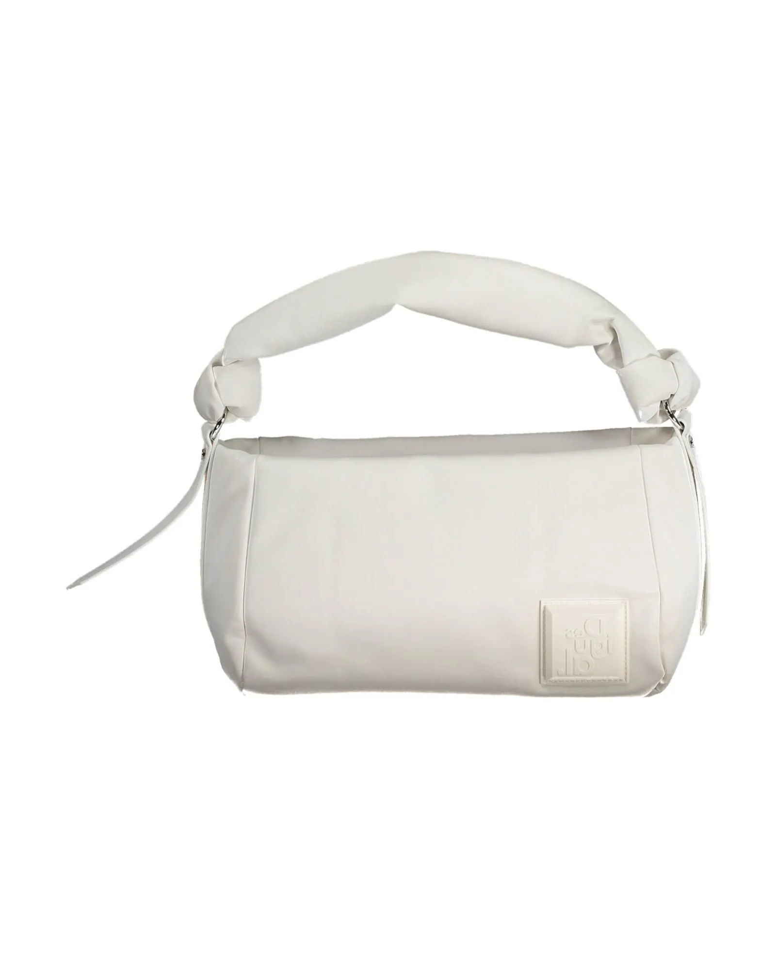 Cylinder Bag Knotted Handle- White Handbags