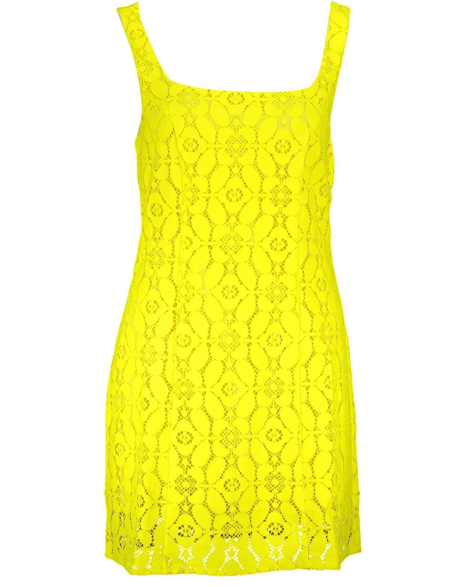 Lace Dress Neon Yellow Mini DressDresses