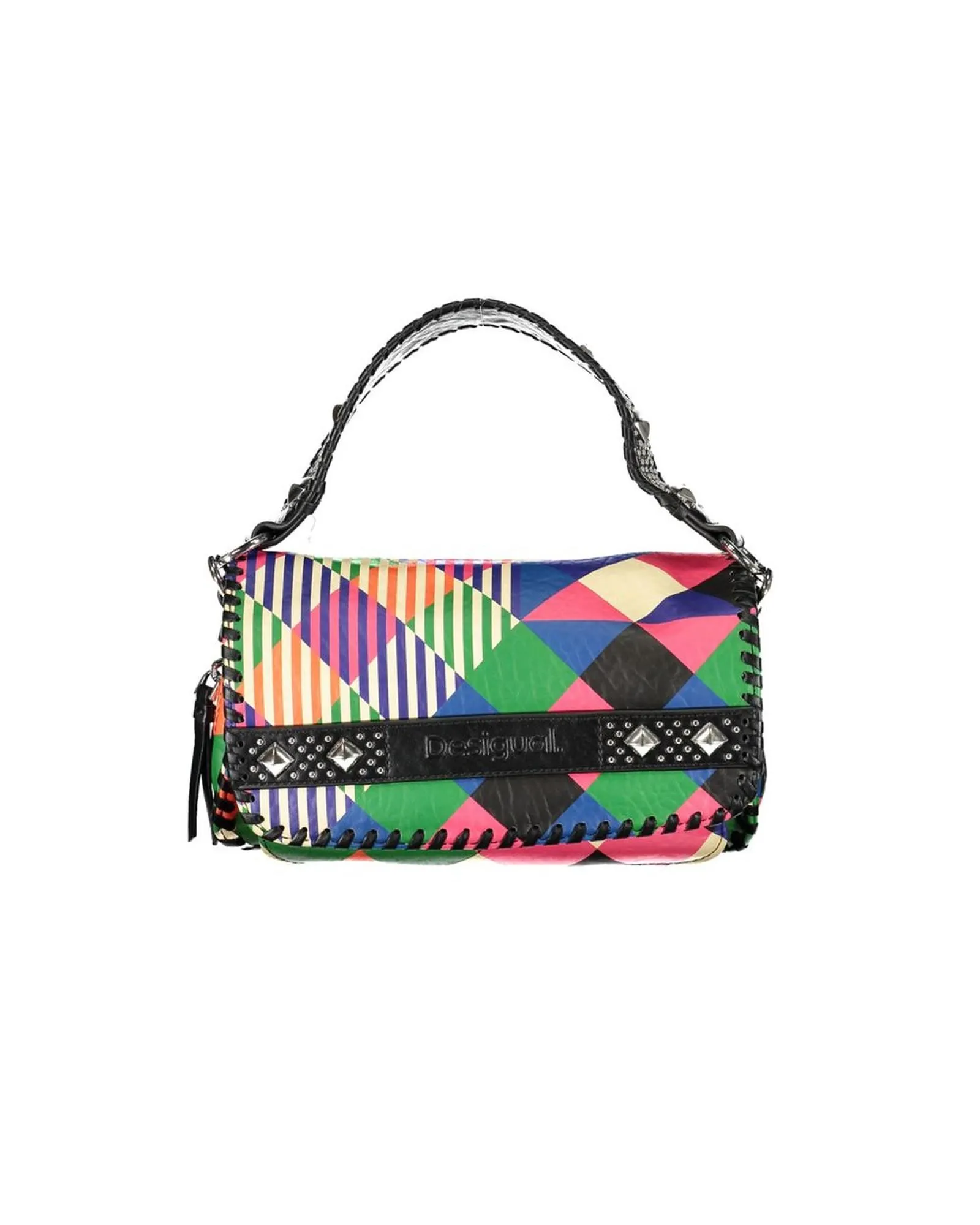 Handbag with Multiple Compartments and Contrast Details