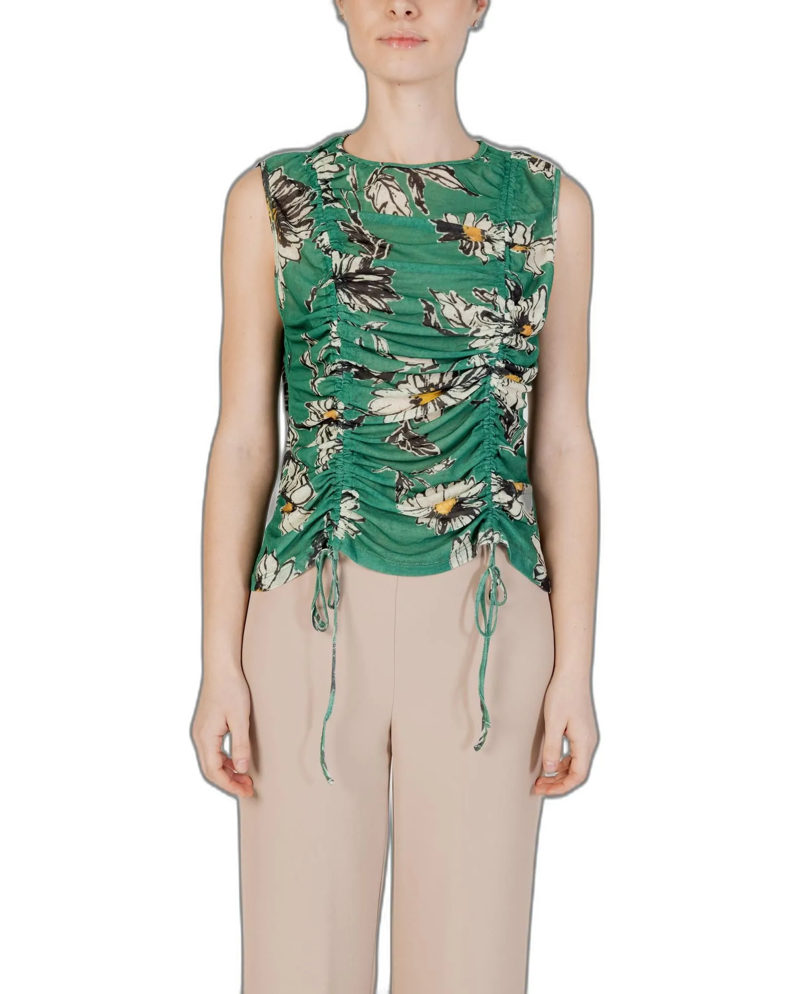 Floral Sleeveless Round Neck Top