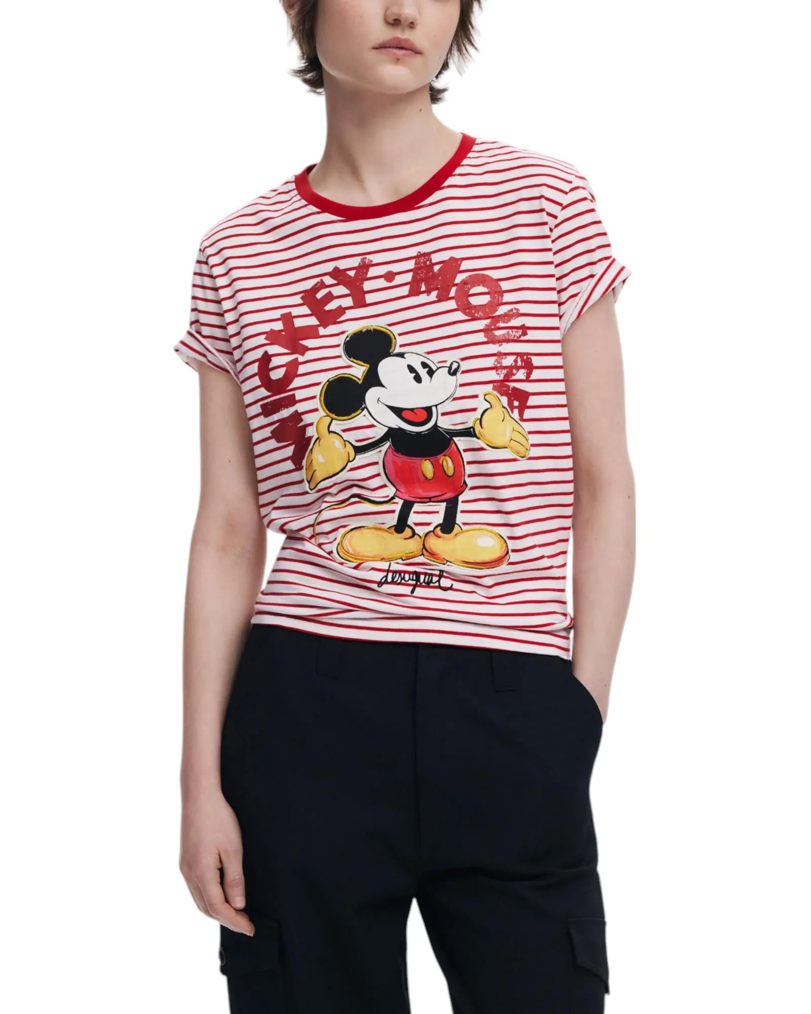 Mickey Mouse Graphic Tee Red WhiteShirts