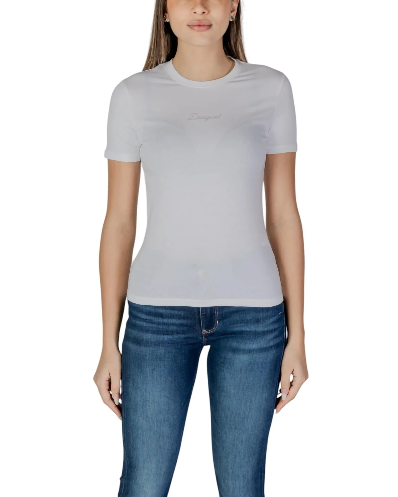 Short Sleeve TShirt Crystal Logo Tee- White Shirts