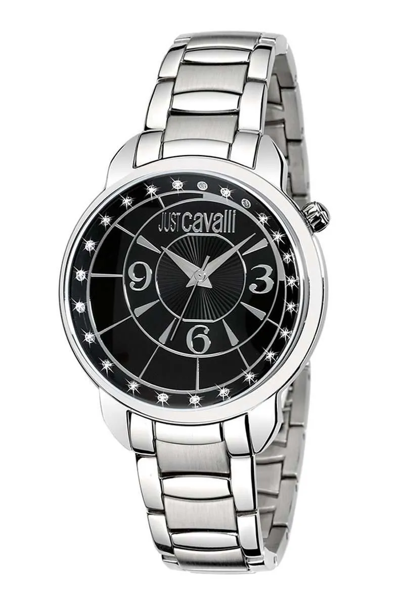 Trendy Watch Silver Stainless Steel Bracelet Black Dial