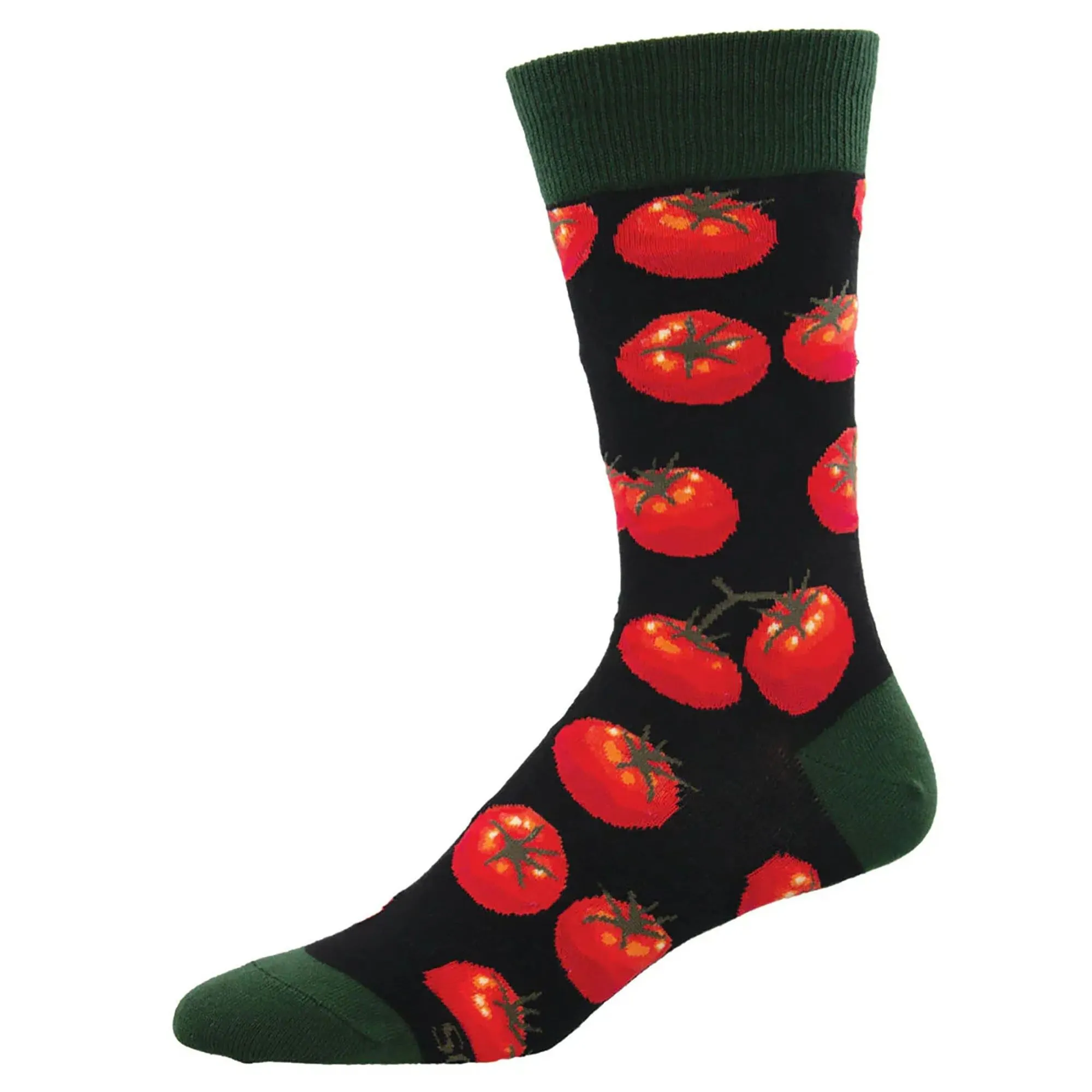 'Toe May Toes' Tomato Design Socks Quality Cotton Mix Novelty Gardener Gift (Black)