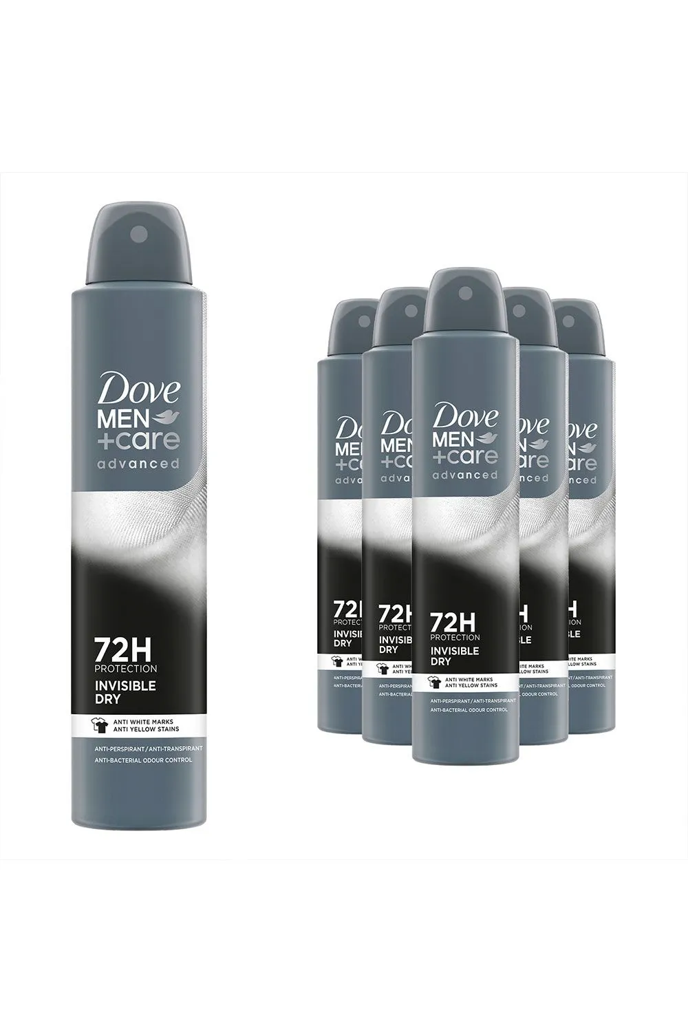 6x 'Anti-Perspirant' Men+Care Adv Invisible Dry Deo, 200ml