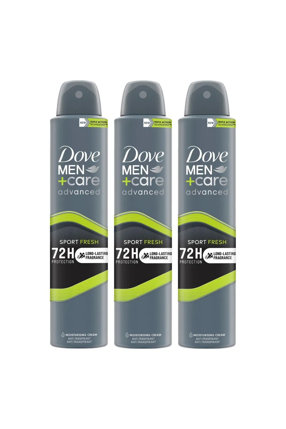 3x 'Anti-Perspirant' Men+Care Sport Fresh Deo, 200ml