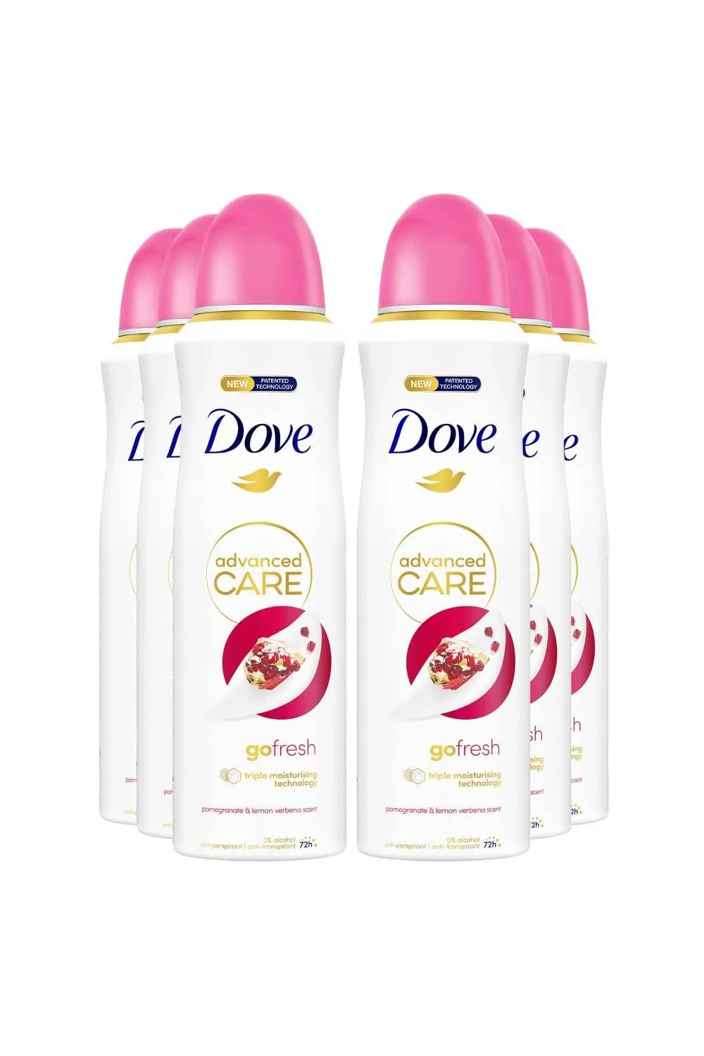 'Antiperspirant Deodorant' Pomegranate & Lemon Verbena, 6x 200ml