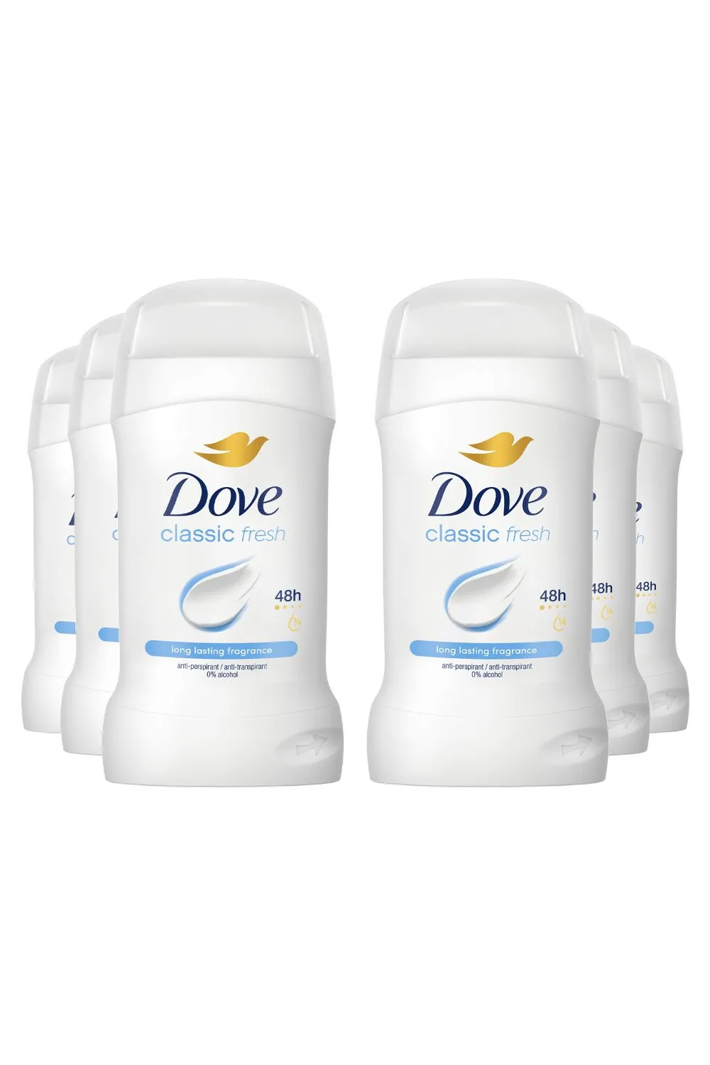 Classic Fresh 'Antiperspirant' Deo Stick w/ 48H Protection 50ml, 6pk