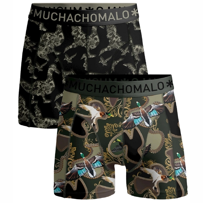 Boxer Shorts Muchachomalo Men Shorts Duck Print Green (2-Pack)