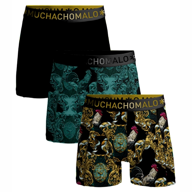 Boxer Shorts Muchachomalo Men Shorts Rooster Print/ Print/ Black (3-Pack)