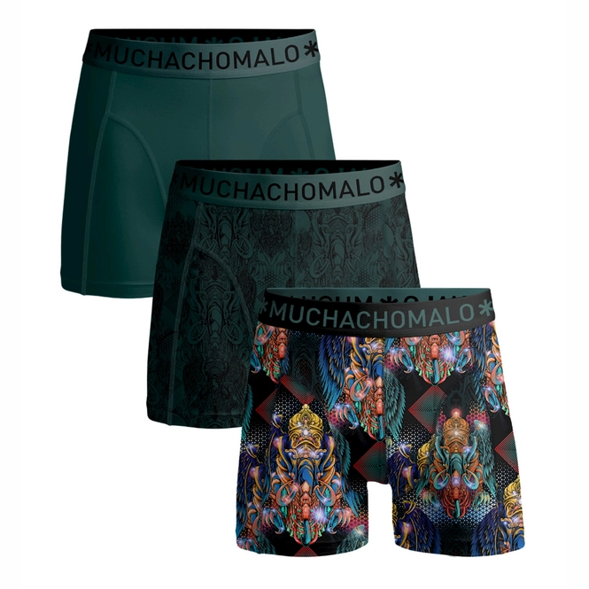 Boxer Shorts Muchachomalo Men Myth Indo Print Print Green (3-Pack)