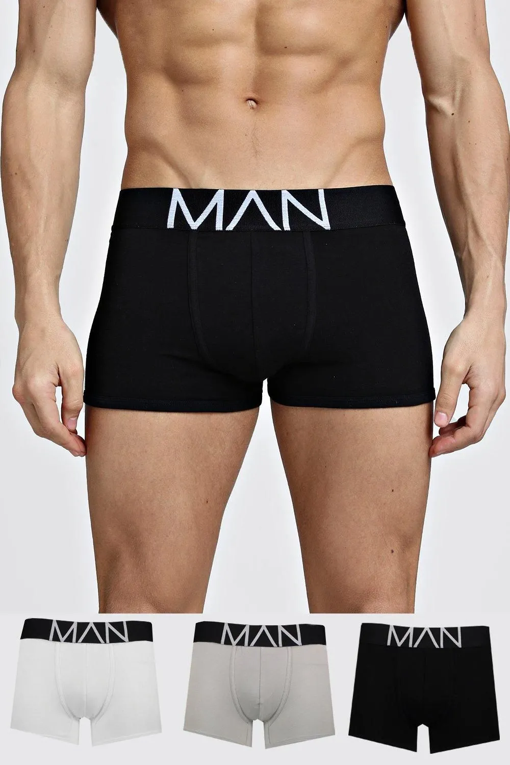3 Pack Mixed Colour MAN Trunks