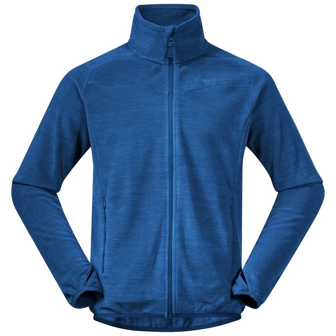 Fleece Bergans Men Hareid NoHood Dk Riviera Blue Mel
