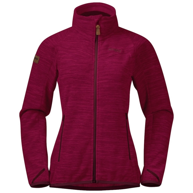 Fleece Bergans Women Hareid NoHood Zinfandel Red Mel