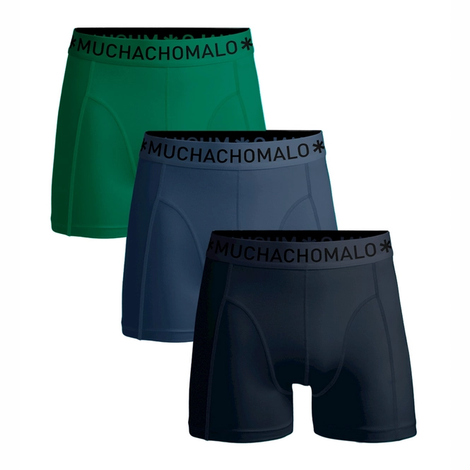 Boxer Shorts Muchachomalo Men Short Solid Blue Blue Green (3-Pack)