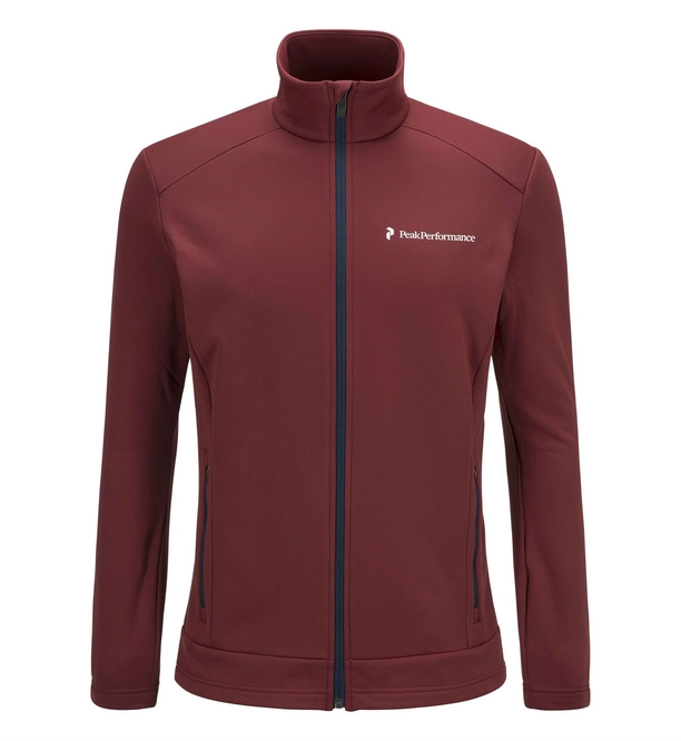Ski Fleece Peak Performance Men Trigger Zipped Cabernet